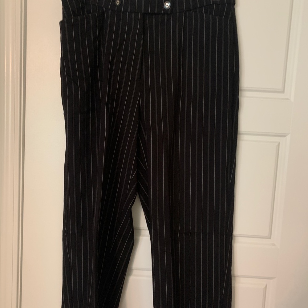 Preowned black pinstripe pants